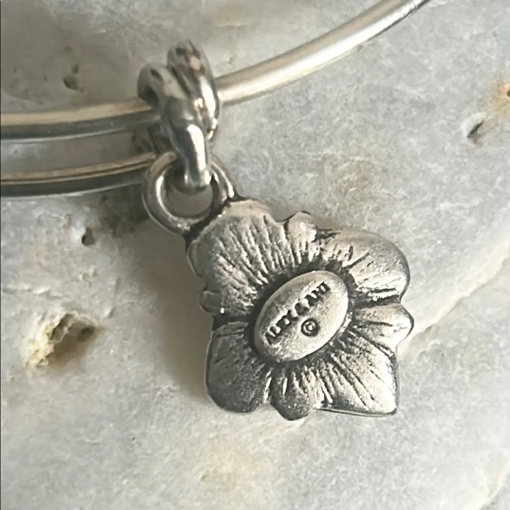 Alex and Ani Bumblebee Silver Tone Bangle Charm Bracelet Expandable - Image 3