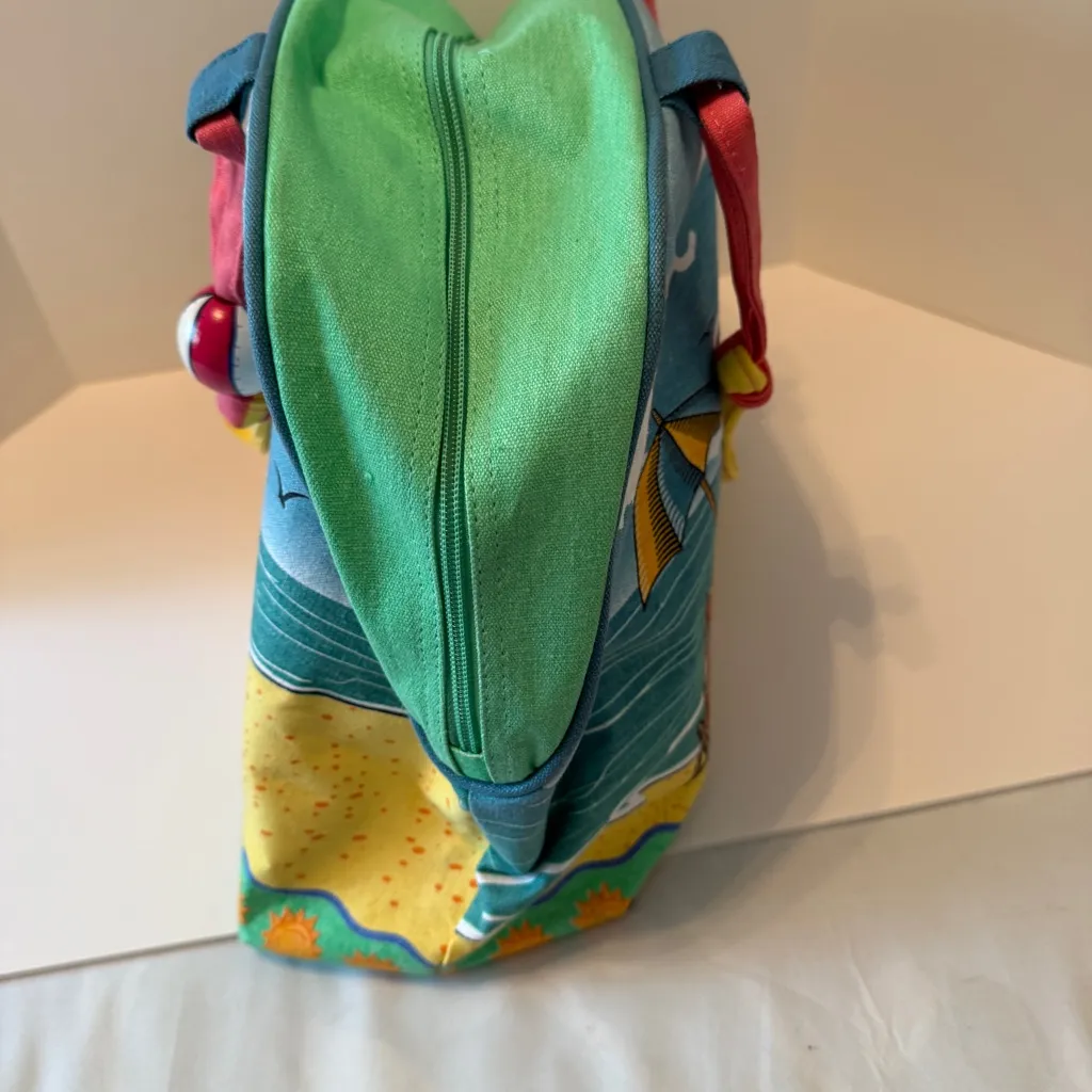 Crazy Bags Beach Zippered Tote NWT Tropical Medium Blue - Image 4