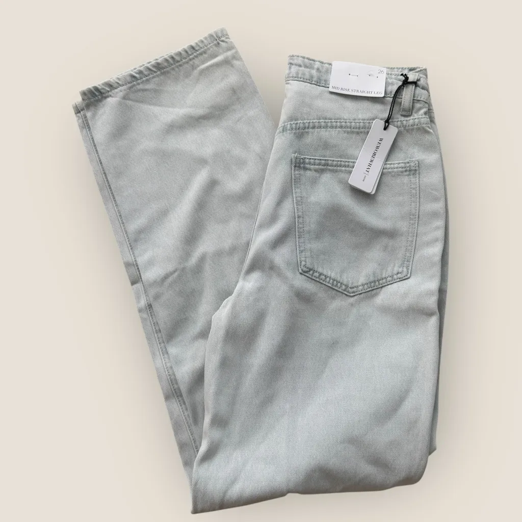 WeWoreWhat |  Mid Rise Distressed Straight Leg Jeans - Size 26 - Image 7