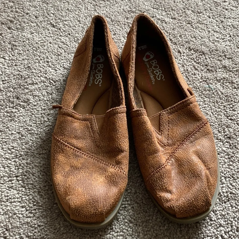 Bobs Skechers Memory Foam Shoes SIZE 6.5 Brown - Image 2