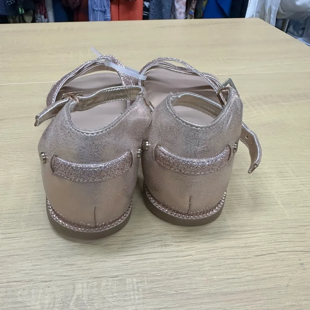 Reaction Kenneth Cole Reaction Blush Glitter Flat Sandals Size 5 NWOT - Image 6