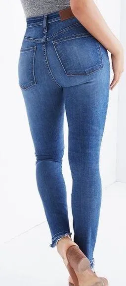 Madewell Curvy High Rise Skinny Jeans Drop Step Hem Edition : Annabelle Wash - Image 2