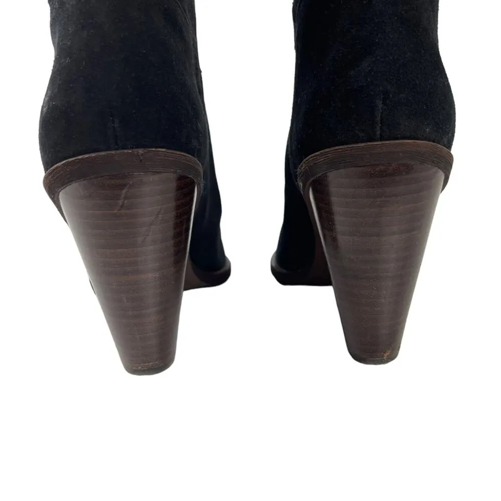 Sam Edelman Black Indigo Suede Leather Knee High Pointed Toe Boot Size 8.5 - Image 5