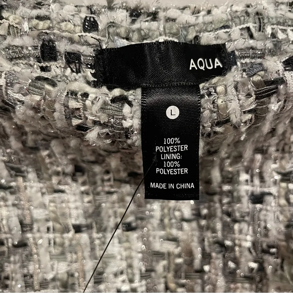 Y2k style cute Aqua chunky tweed metallic thread NWT micro mini skirt - Image 9