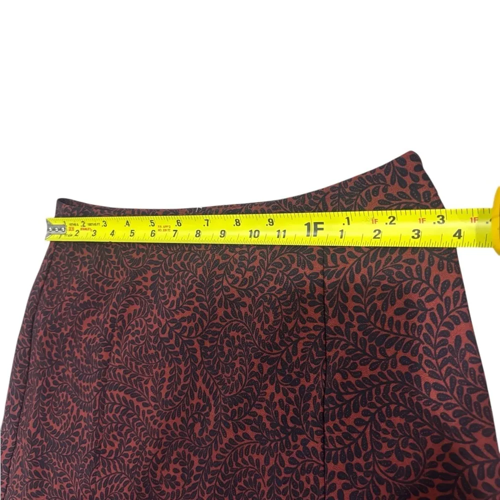 NWOT Loft Size 4 Skirt A-line Flare Burgundy Black Paisley Lined Business Casual - Image 7