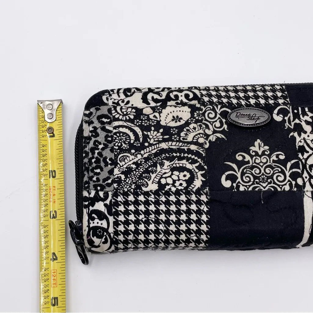 Donna Sharp Quilted Patchwork Zip Around Wallet Black and White Mixed Print - Image 9