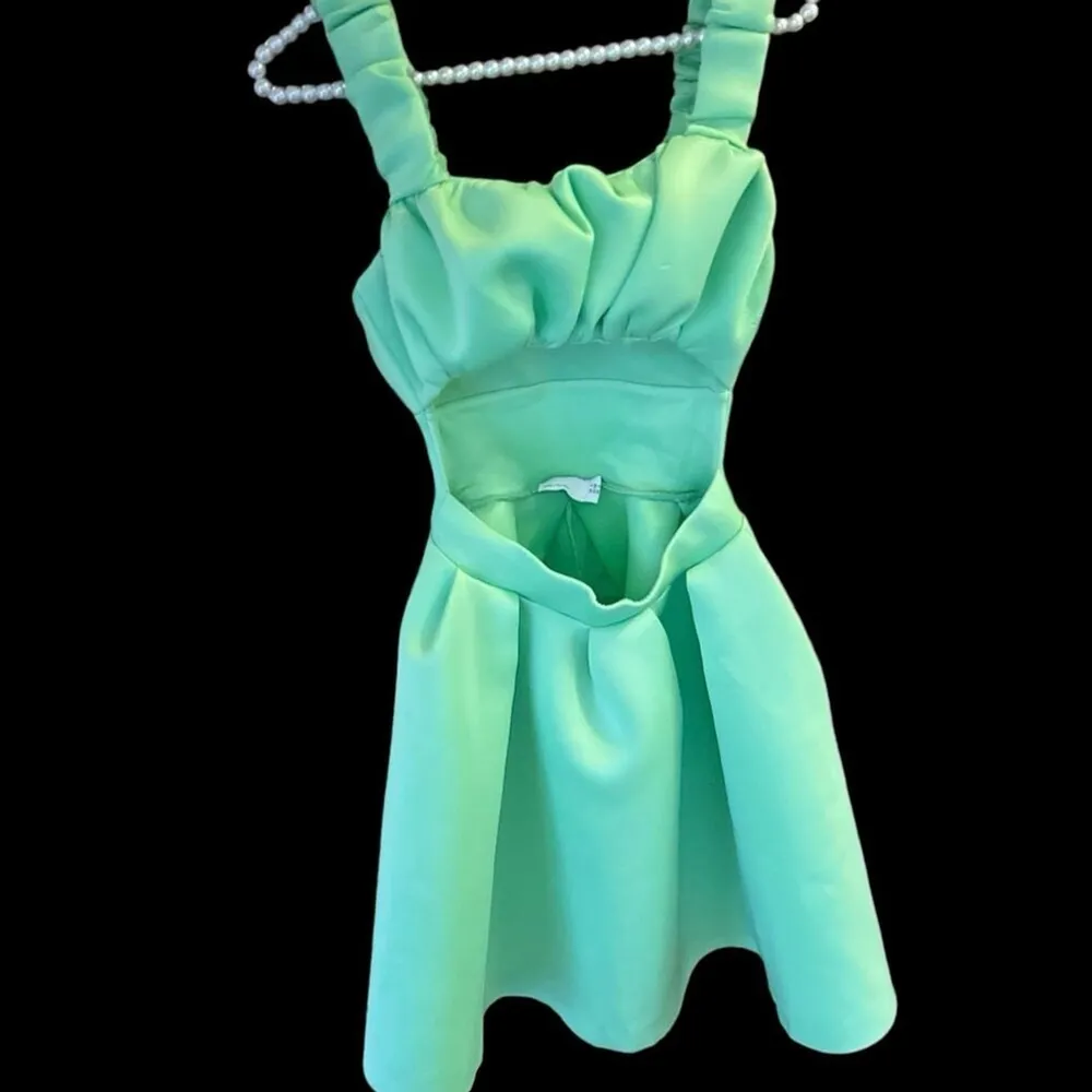 ASOS DESIGN structured 2-in-1 A-line and skater mini dress with ruffled bust - Image 9