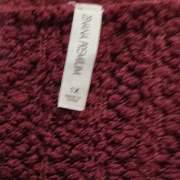 Zara Deep Red V-Neck Sweater - Image 2