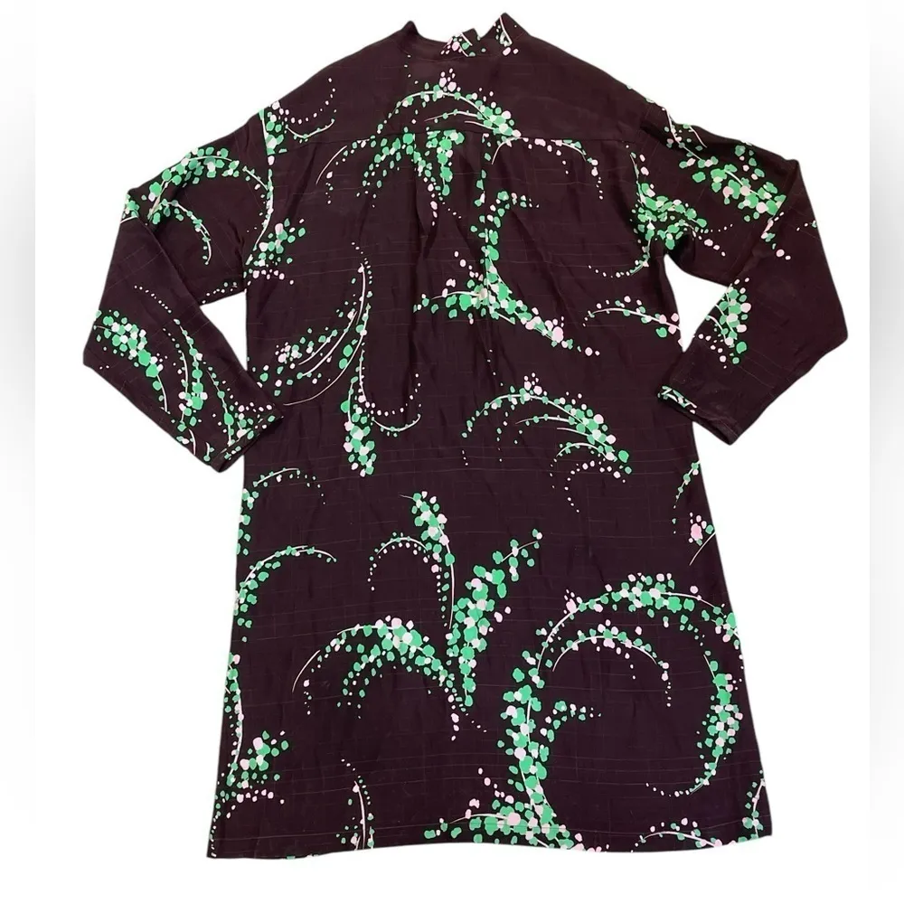 Alysi Chocolat 100% Silk Midi Dress Size 4 - Image 2