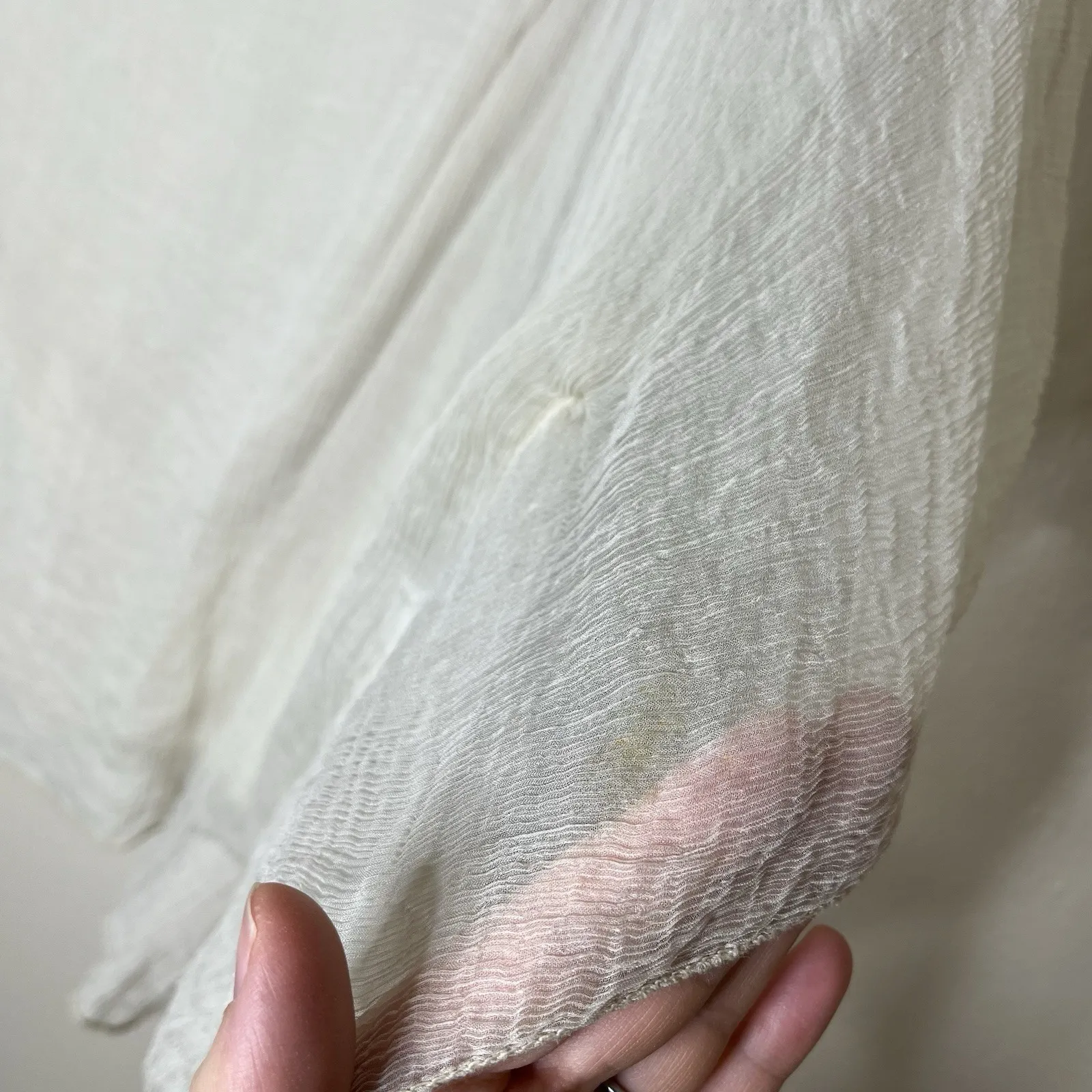 Womens Top Bat Wing Sequin Floral Y2K Twee Silk Bridal Boho S 90s - Image 11