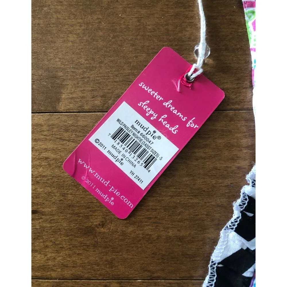 NWT Mudpie wild Paisley cute pink, blue & green nightie size small - Image 6