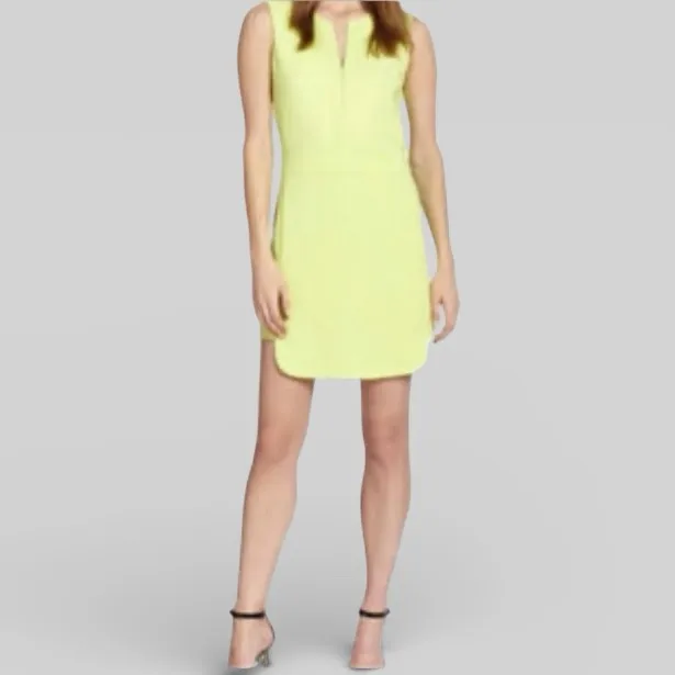 A.L.C. bright green asymmetric cutout sheath dress size 4 viscose preppy chic - Image 10