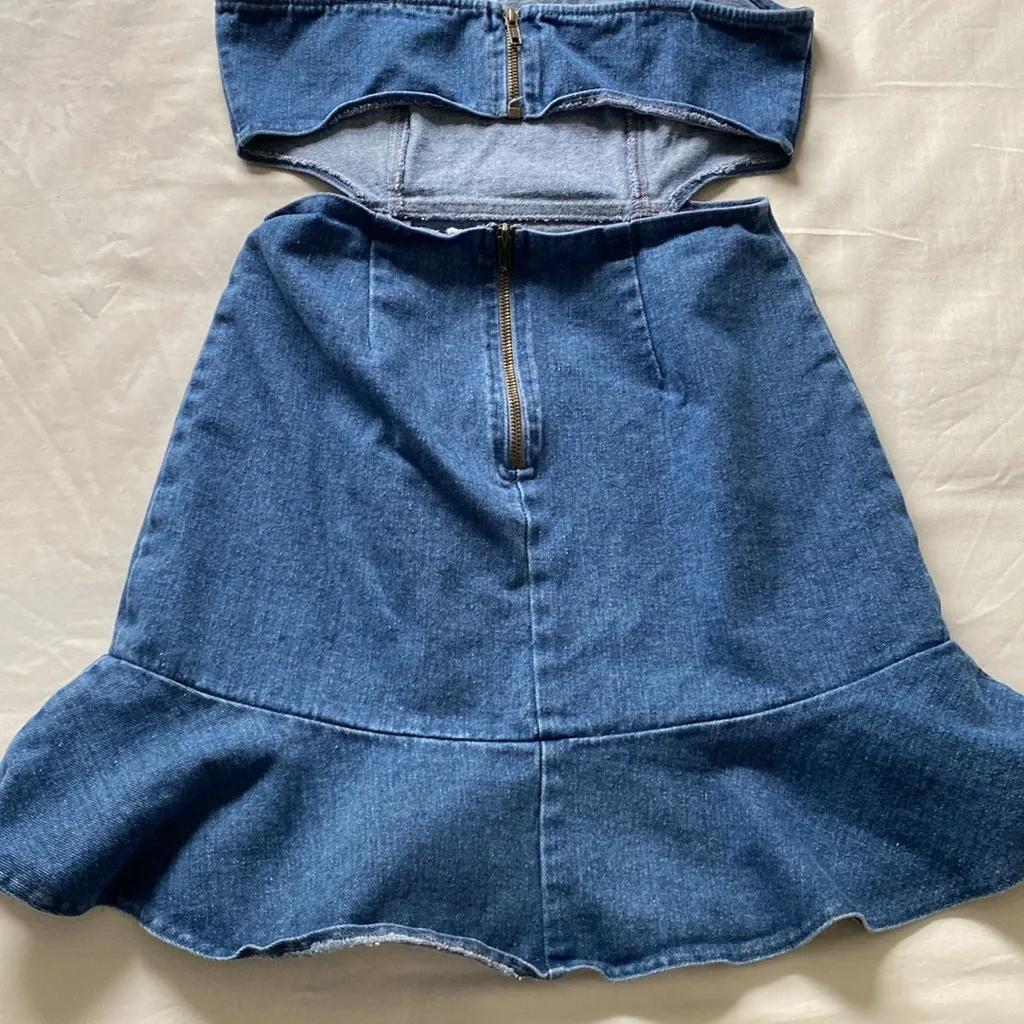 Denim flowy dress Blue Size XS - Image 8
