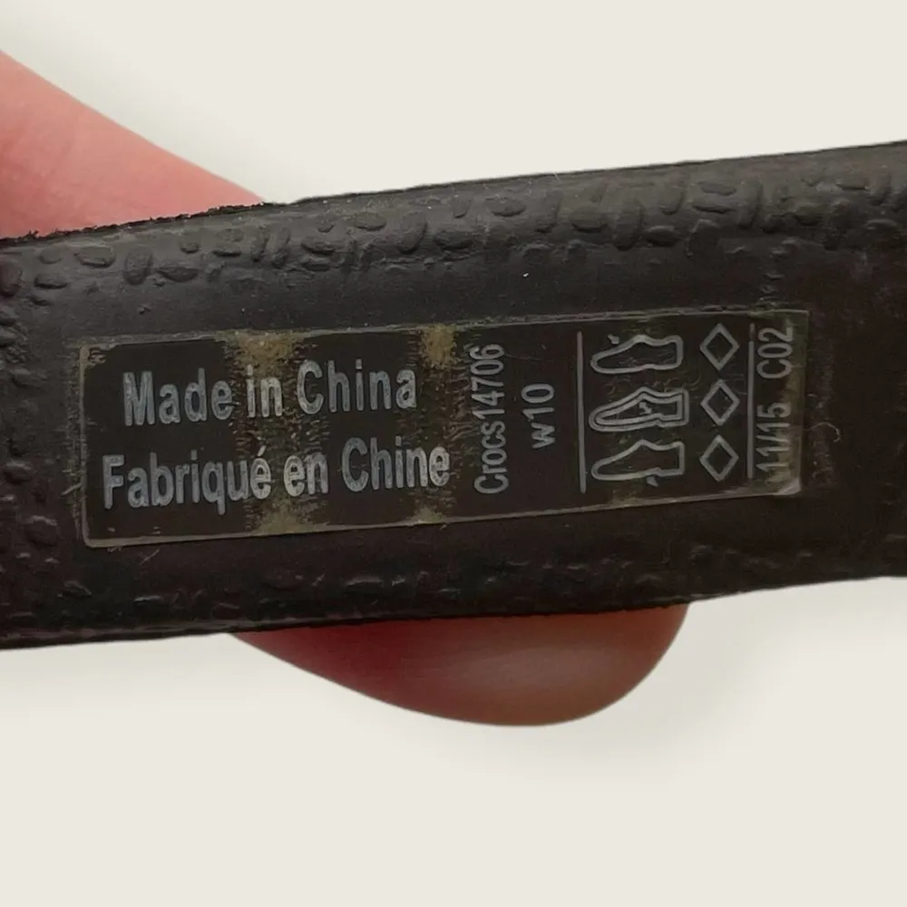 Crocs Rhonda Brown Strappy 2" Wedge Slip On Foam Slide Sandals 14706 10 - Image 5