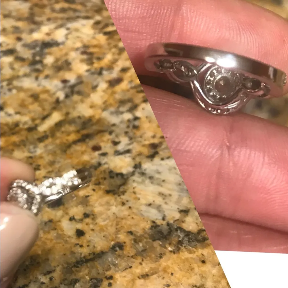 Macy's 14K White Gold White Engagement Rin… - Image 8