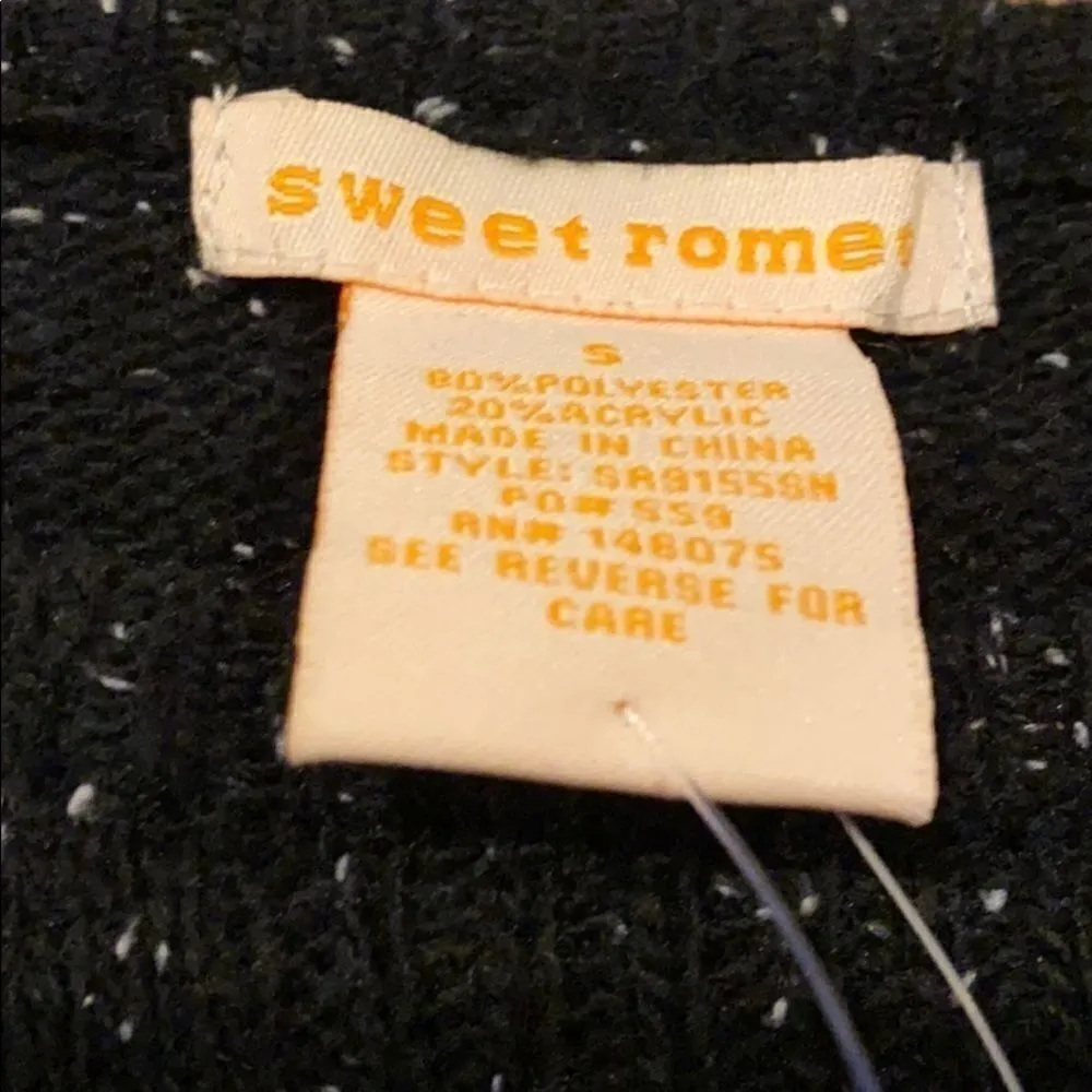 Sweet Romeo Black with White Crewneck Sweater - Image 2