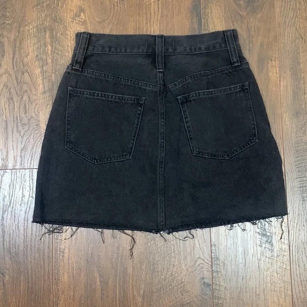 Madewell Rigid Denim A-Line Black Mini Skirt - Image 8