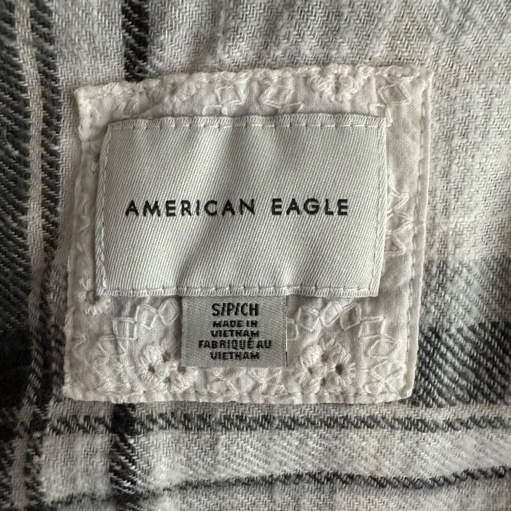 American Eagle AE Oversized Hoodie Flannel Size Small - Image 5
