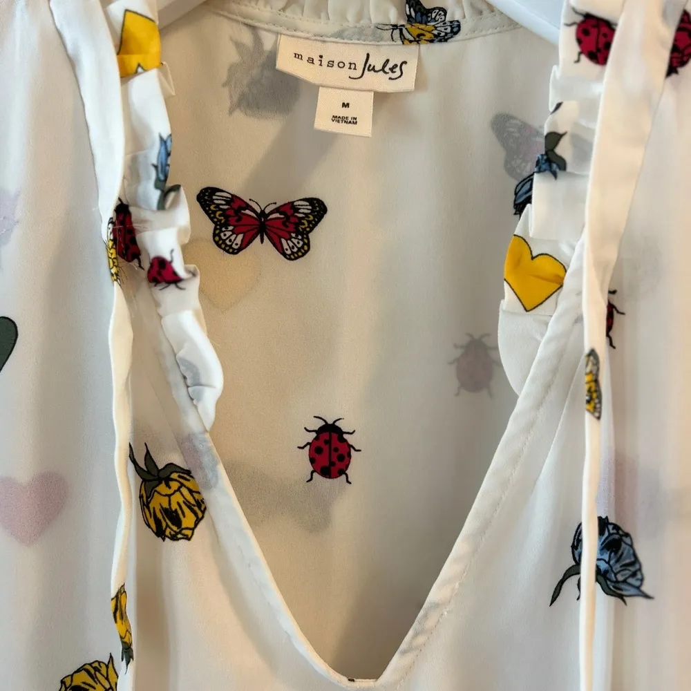 Maison Jules White Blouse with Colorful Print - Image 10
