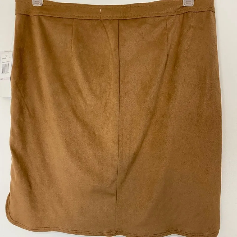 #123 JOLT camel vegan suede mini skirt - Image 11