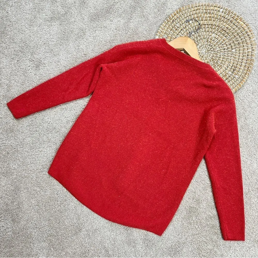Madewell Asherton Waffle Henley Sweater Wool Alpaca Blend in Heather Poppy XS - Image 9