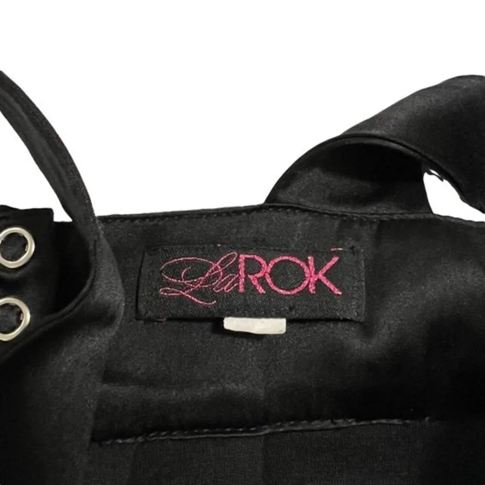 LARok Silver Black Ribbon Neckline Cocktail‎ Dress Holiday Party Dress Metallic Size XS - Image 6