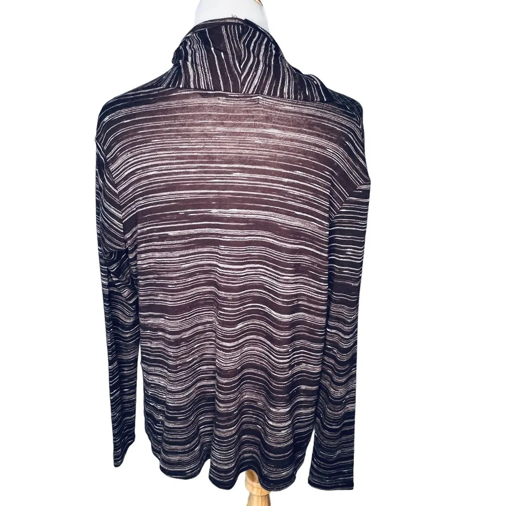 Daisy Fuentes Space Dye Wine Open Cardigan - Image 2