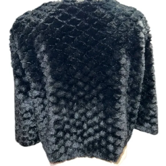 Haani Black Teddy Jacket with Embellished Collar Size L - Image 6