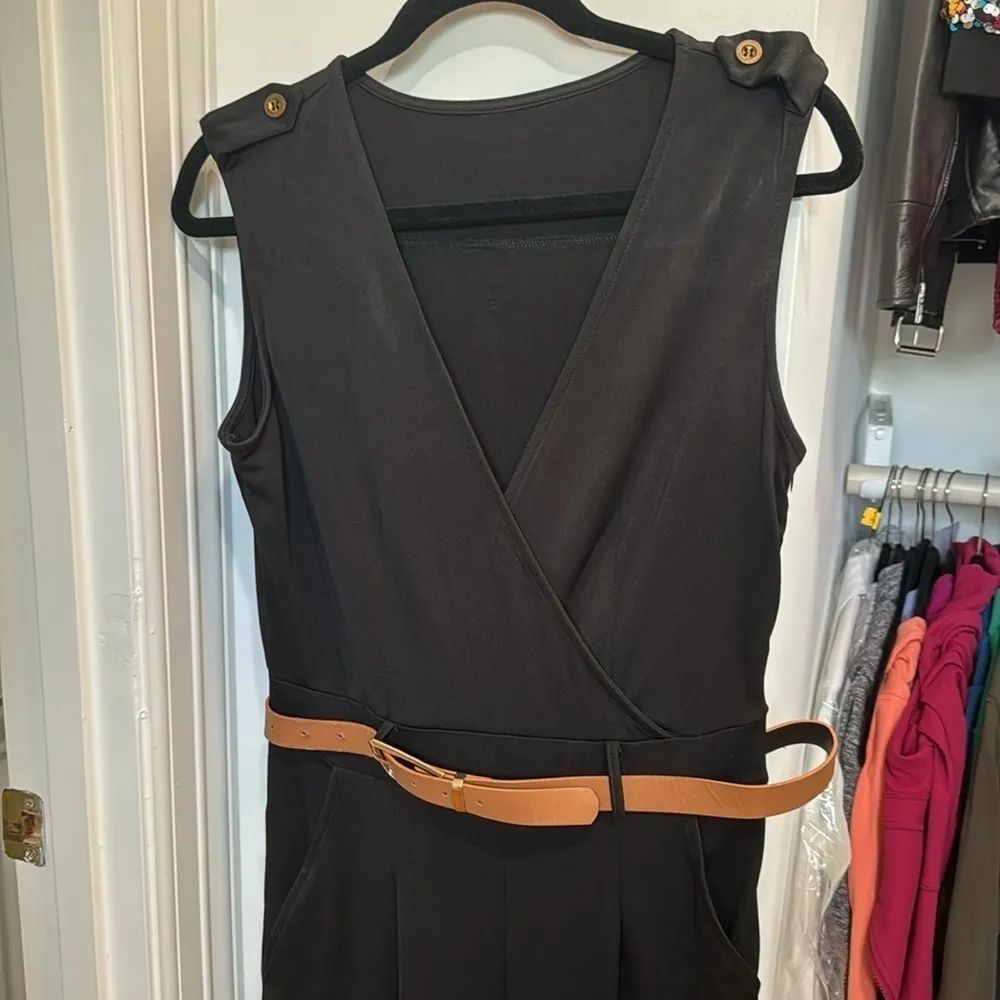 Adorable black jumpsuit with belt size medium Brown - Image 4