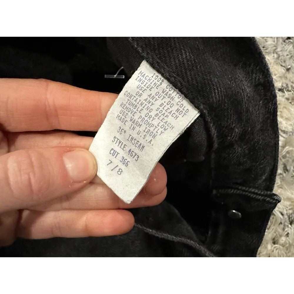 Vintage 80s RoughRider by Circle T High Rise Straight Leg Jeans Size 7/8 Black - Image 4