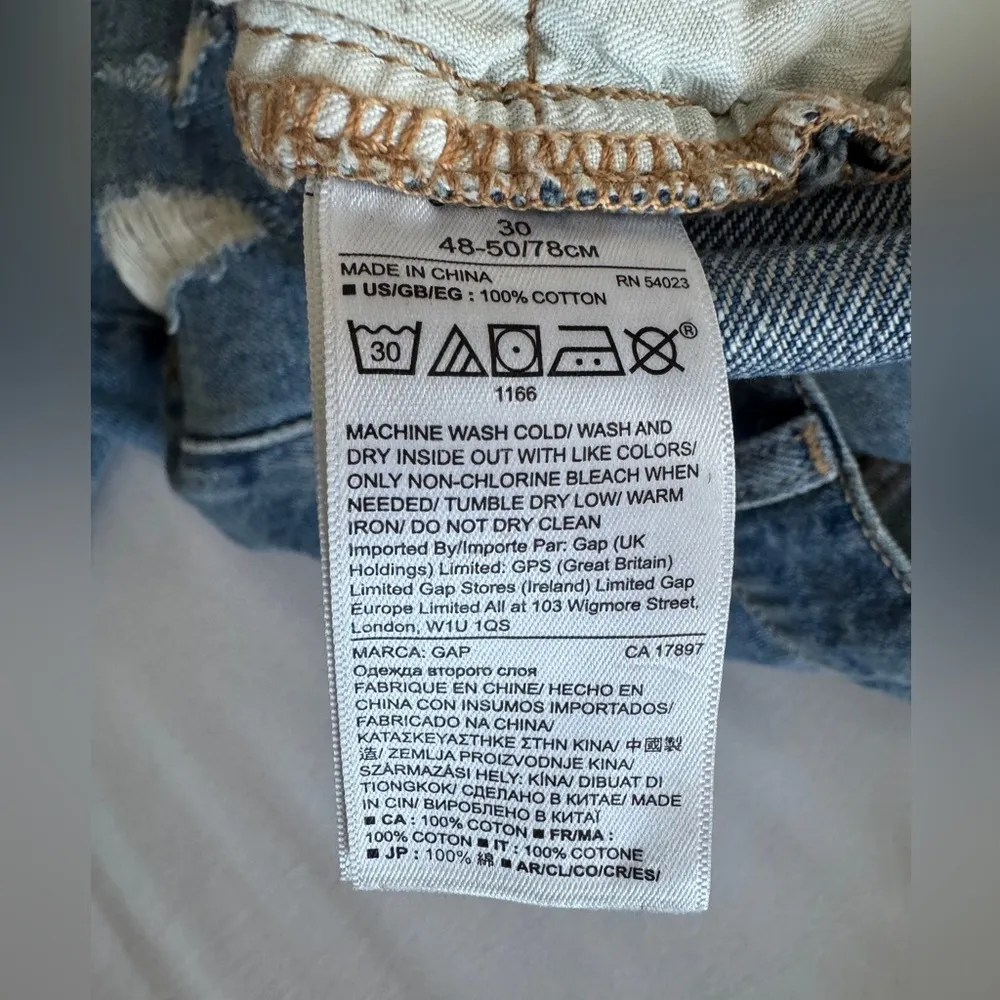 Gap Y2K womens distressed denim knee length straight pencil skirt size 30 - Image 5