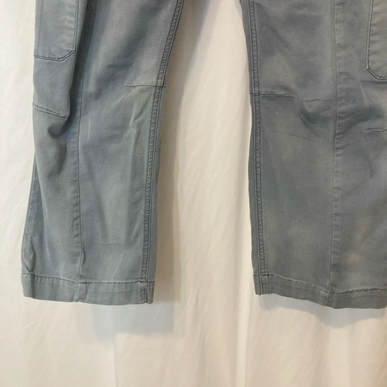 Anthropologie Blue Gray Wash Cargo Pockets Straight Leg High Rise Casual Pants - Image 7