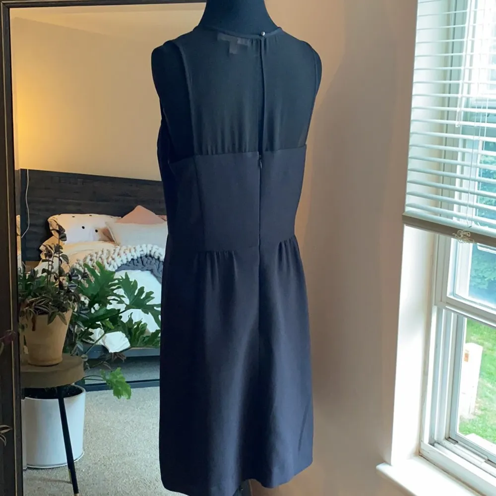 Black BR fit & flare dress with mesh detailing - Image 3