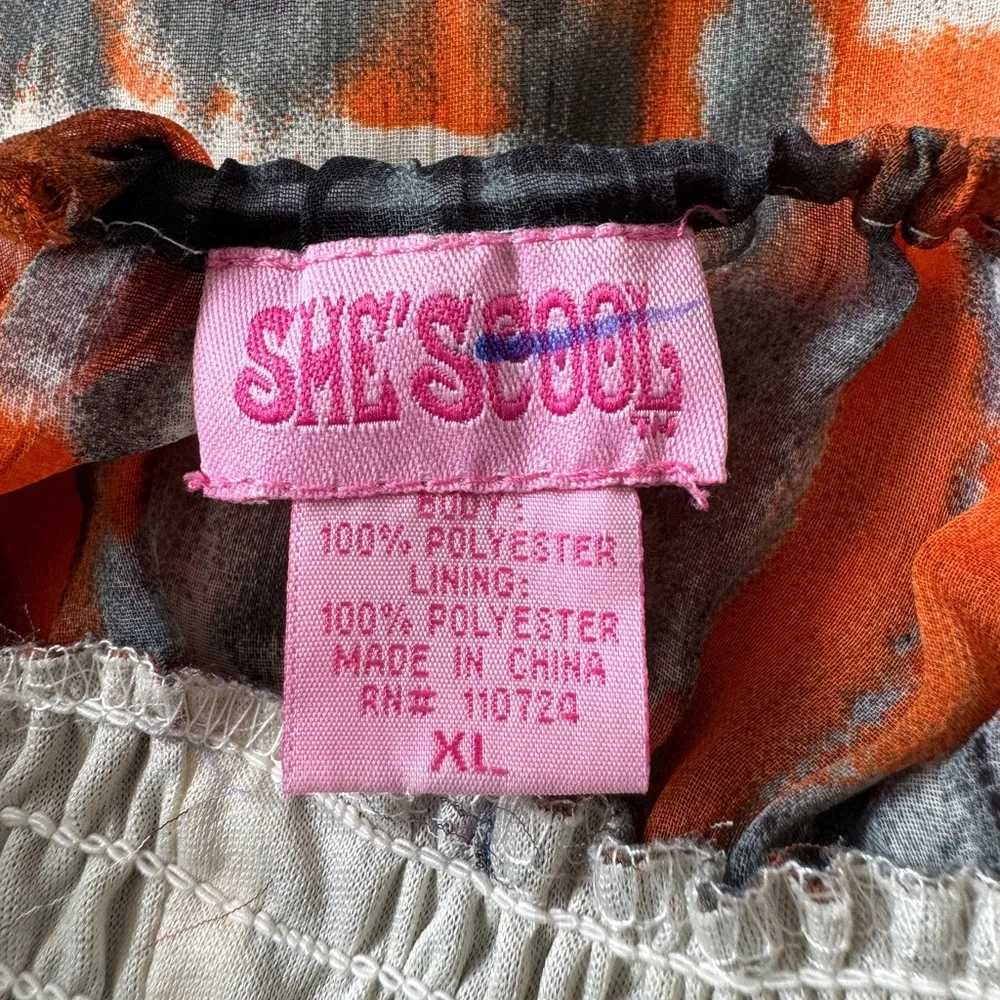 Vintage Y2K She's Cool Orange & Gray Sleeveless Maxi Dress - Image 5