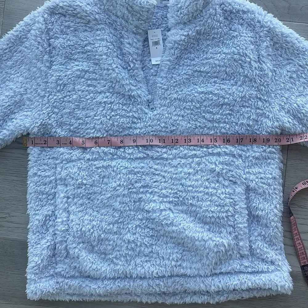 Gap Light Blue Sherpa Pullover Sweatshirt Small New NWT - Image 5