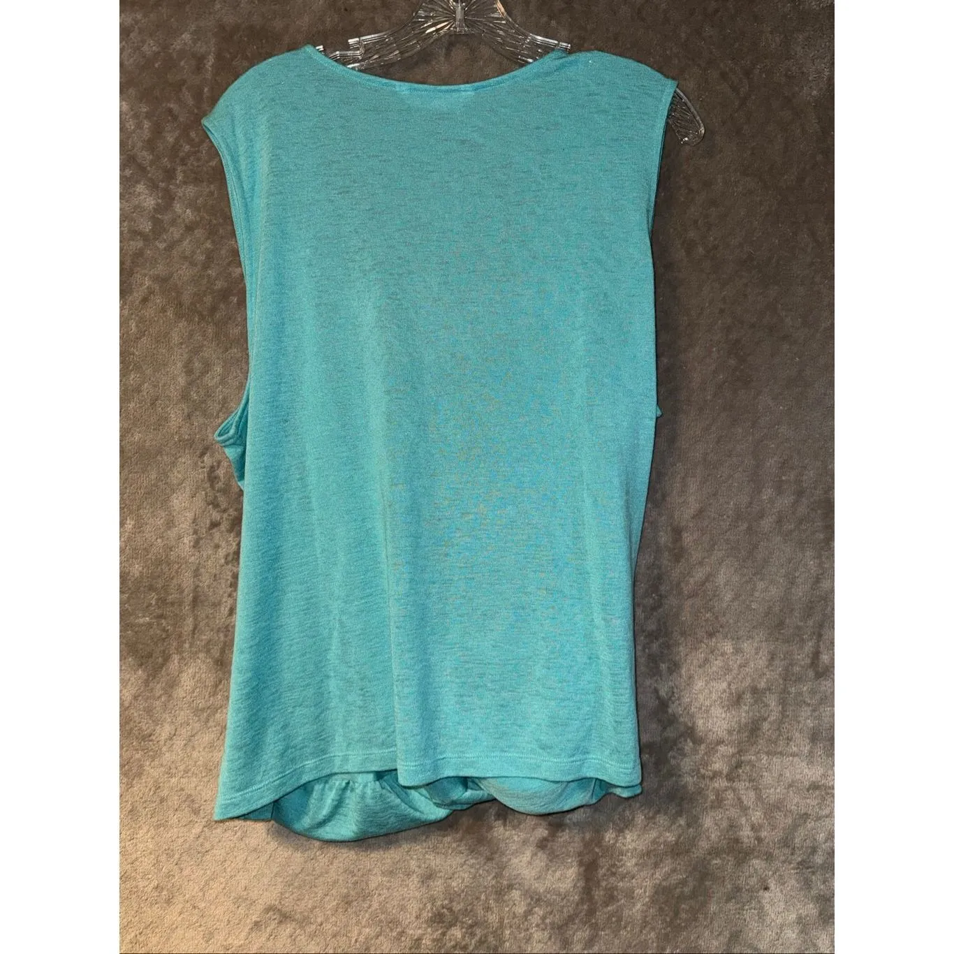 Athleta Breezy Wrap Tank Camisole Teal V-Neck Cinched Waist Womens 2X #767 - Image 3