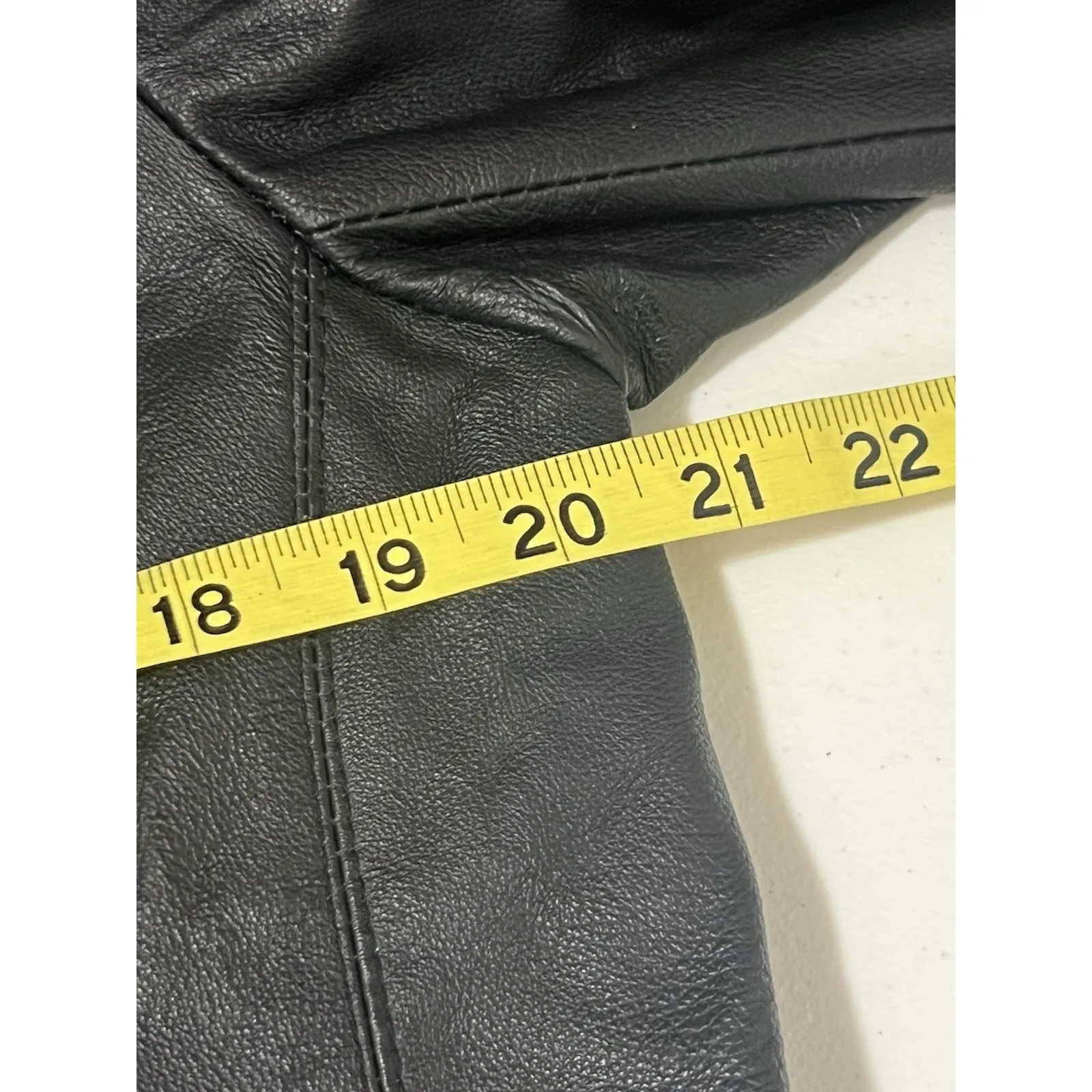 Worthington Woman’s Black Genuine Zip Leather Jacket Size Large Polyester Lined - Image 13