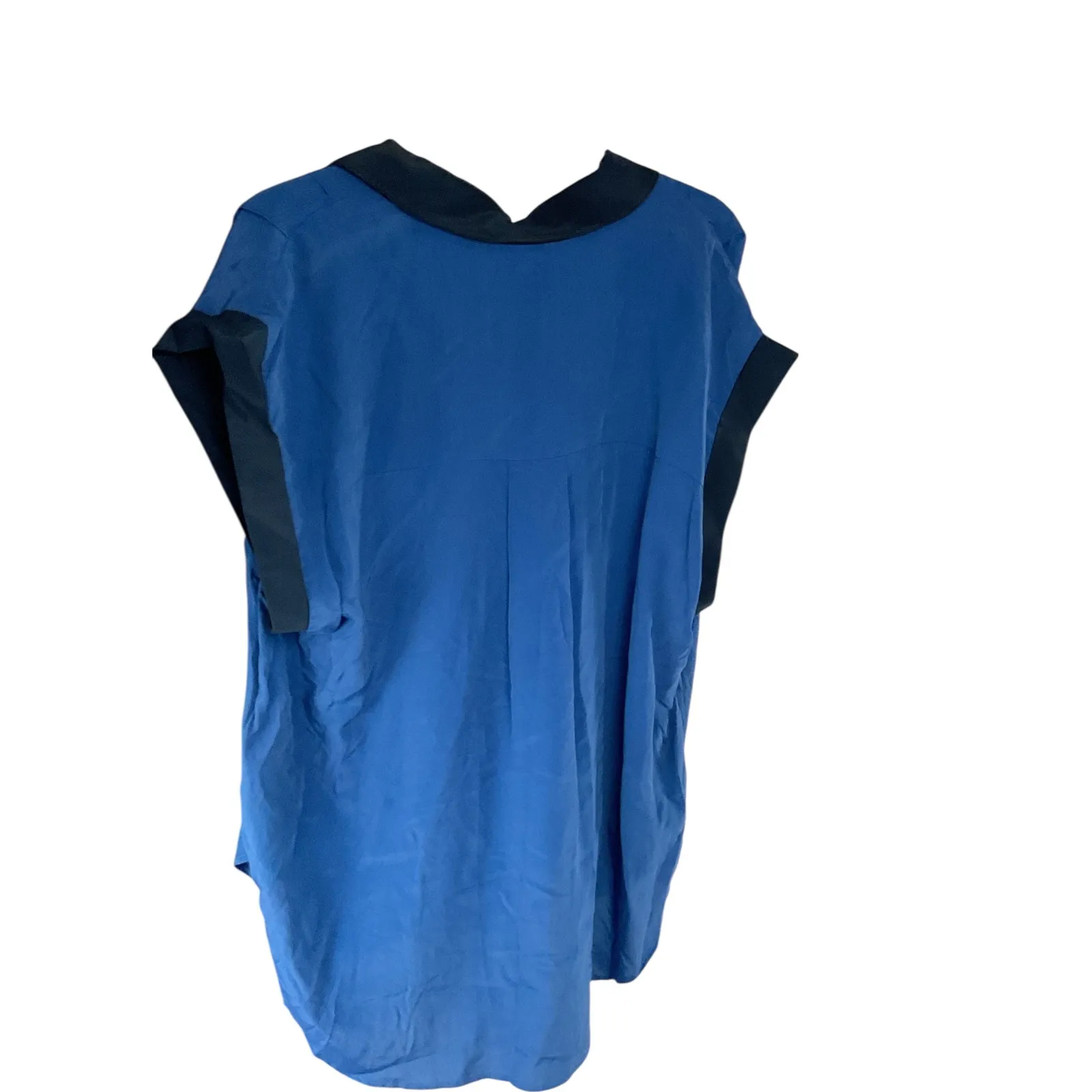 7 For All Mankind Women's Blue Sleeveless Collared Blouse Top‎ - Image 5