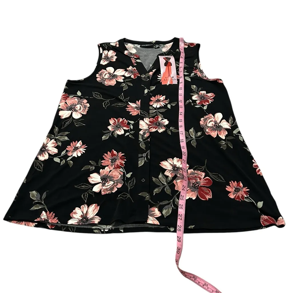 NINA LEONARD sleeveless floral blouse nwt - Image 2