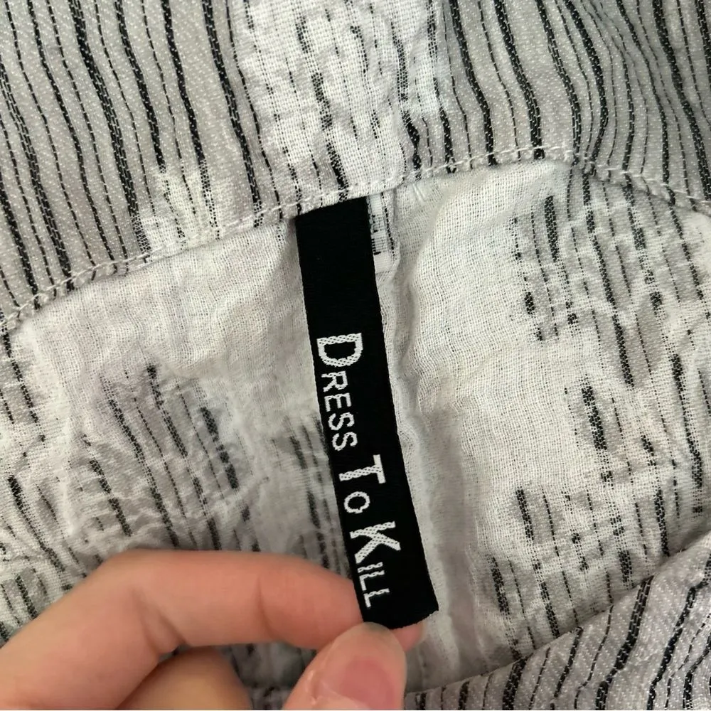 Dress To Kill Jane Mohr Grey Striped Floral Balloon Dress Flowy Lagenlook Art OS Gray Size undefined - Image 14