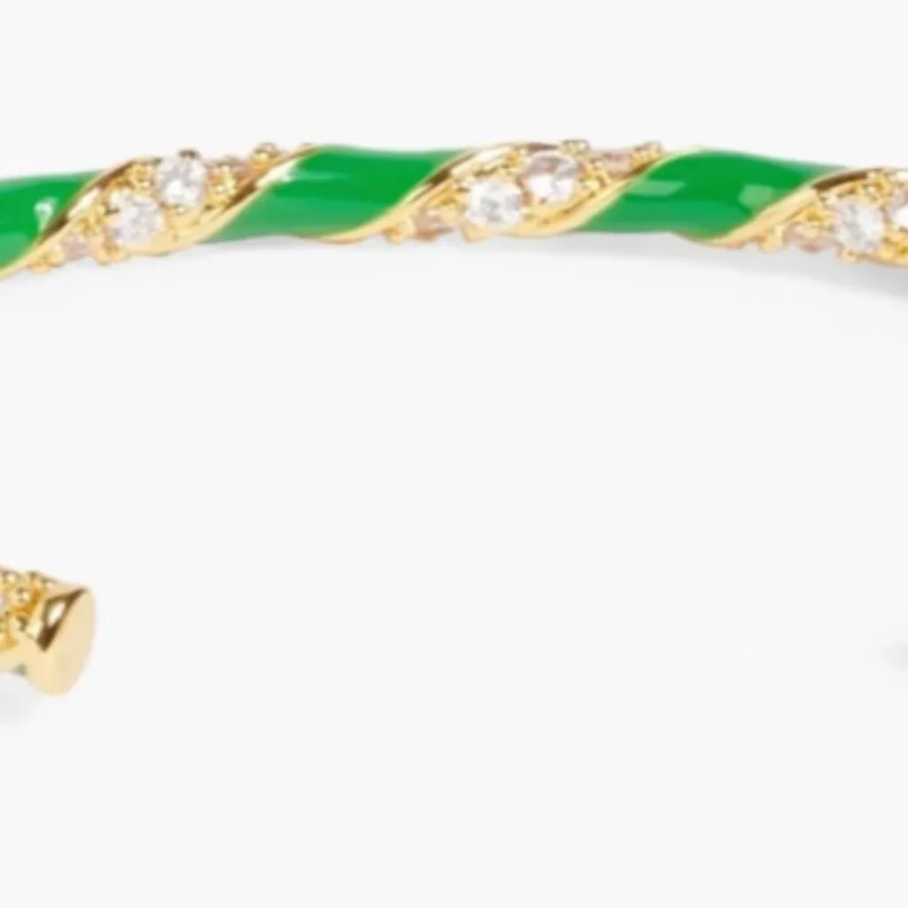 ZIMMERMANN Gold tone, enamel and crystal bangle green - Image 6