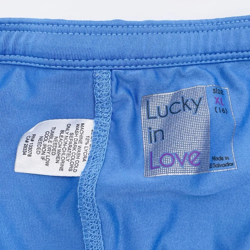 Lucky in Love Long Rush Tiered Ruffle Skort Blue Athletic Skirt Women's Size XL - Image 6
