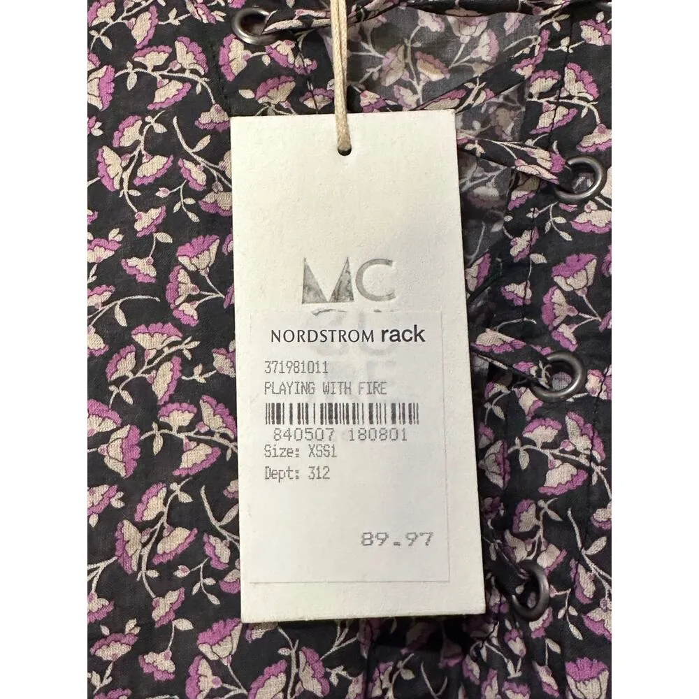 Mcguire  From Nordstrom Women's Peasant Blouse Peplum Bottom Size XS NWT - Image 3