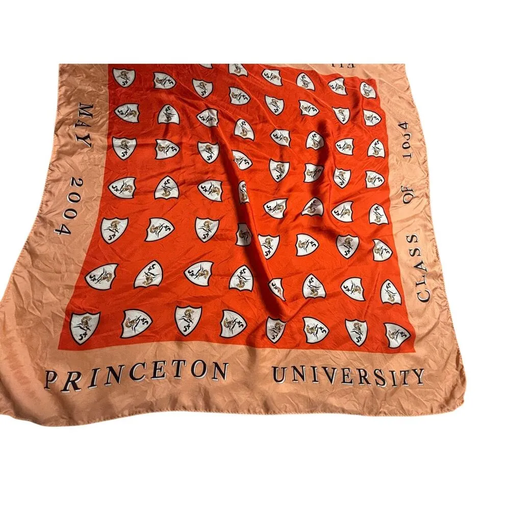 Princeton University Class of 1954 Fiftieth Reunion Silk Twill Scarf LG Square Orange - Image 2