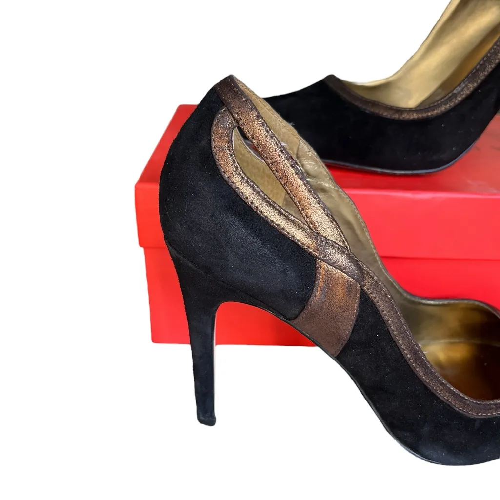Ivanka Trump Bronze and Black suede Leather Pumps - Image 8