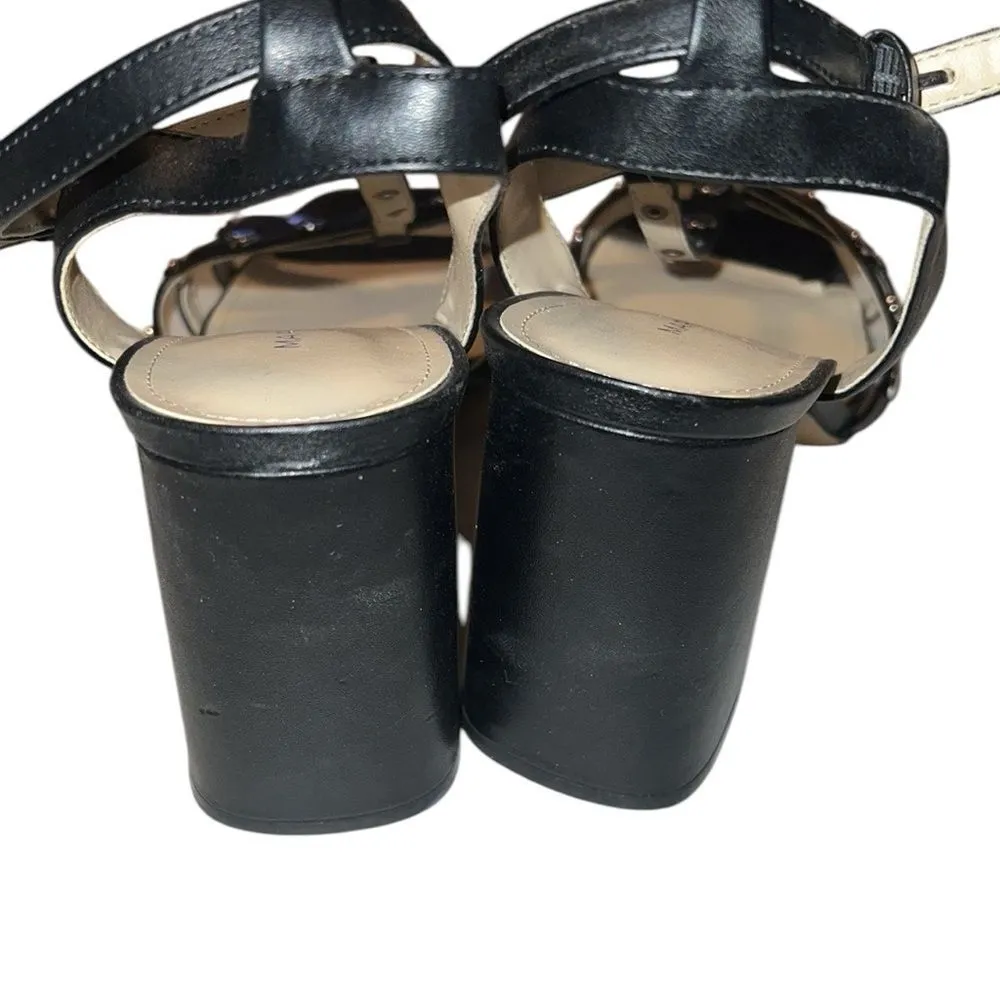 Marc Fisher Black Leather Strappy Sandals Size 10 M - Image 2