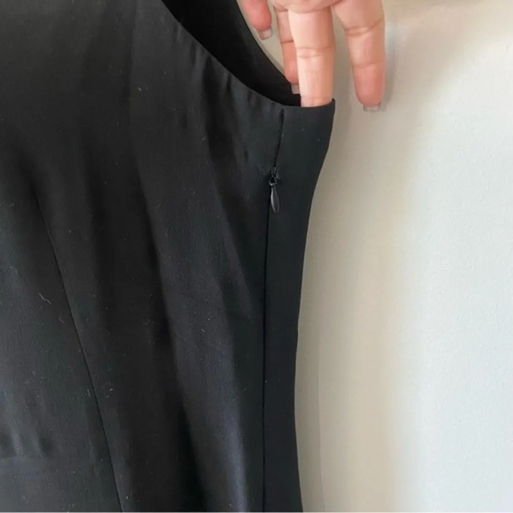 Eileen Fisher Black Sleeveless Pleated Shift Dress Scoop Neck Medium - Image 4