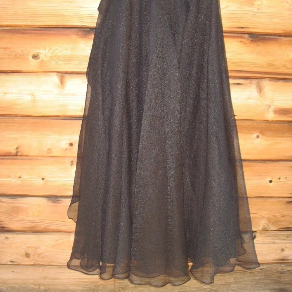 Theia Teresa Draped Gown Black Size 4 - Image 8