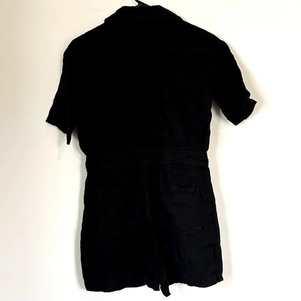 NEW MATE the Label 100% Linen The Linen Romper in Black - Small - Image 9