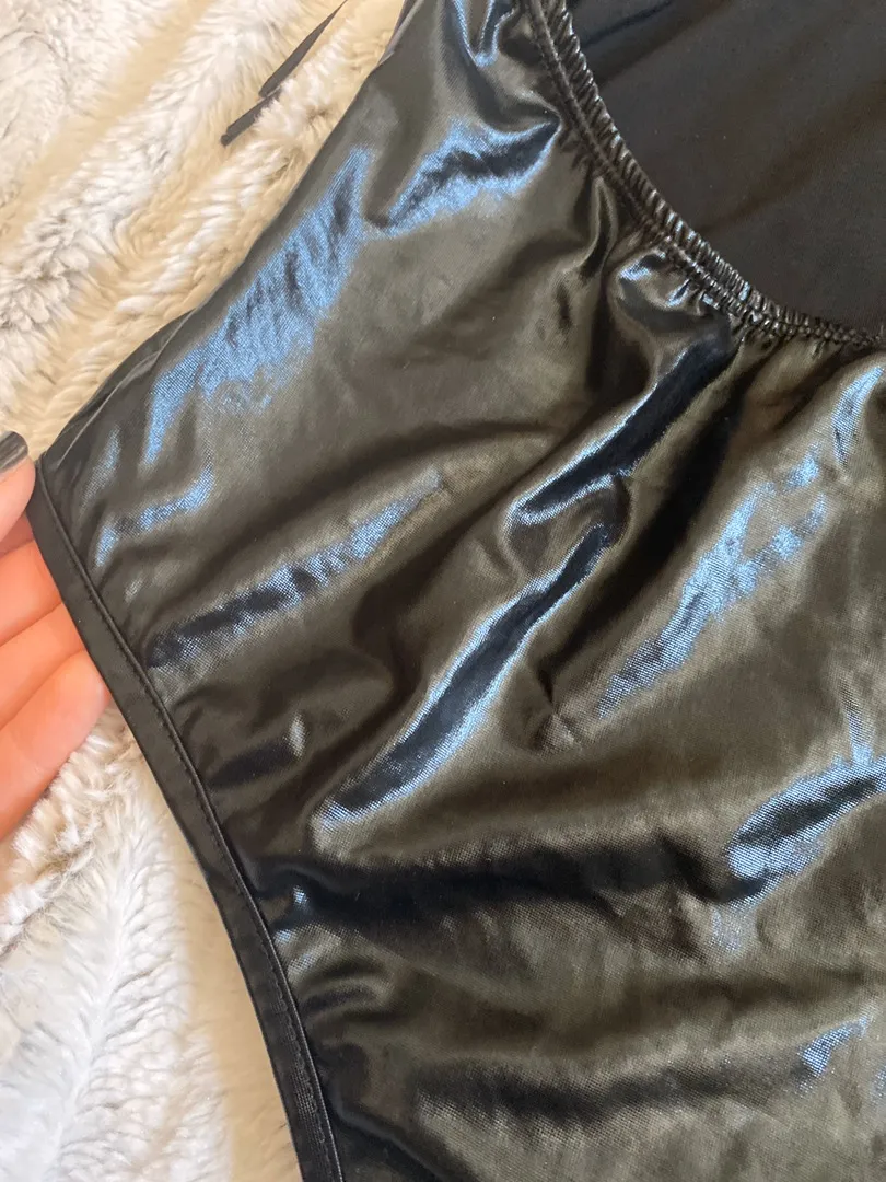 San Joy Black Leather Bodysuit - Image 4